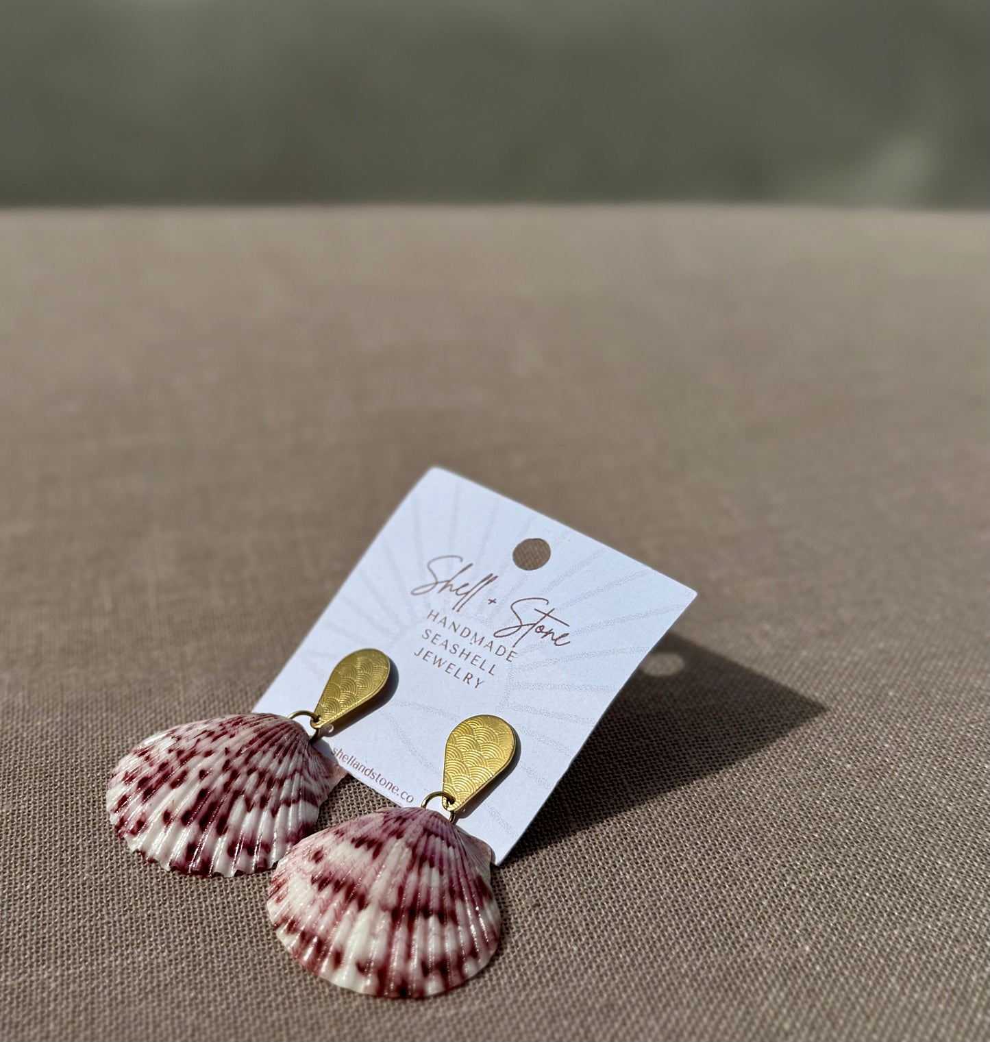 Cabernet Seashell Earrings