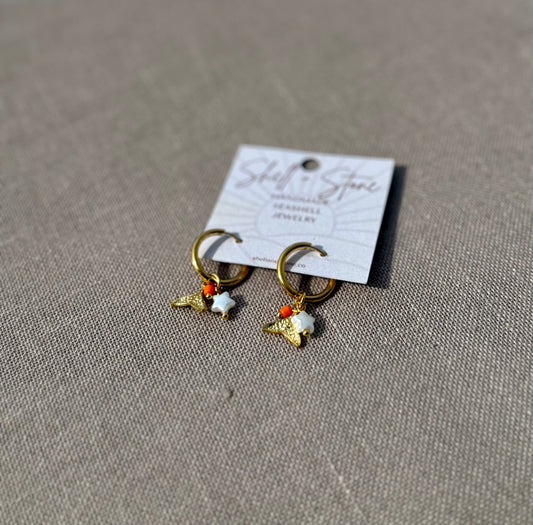Coral Charm Hoops