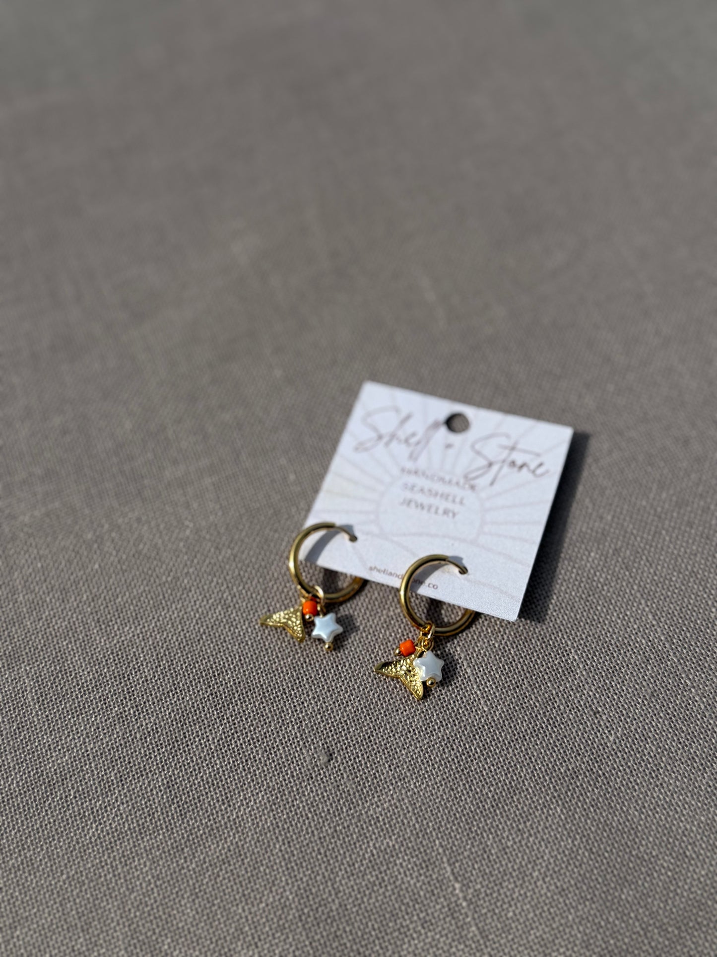 Coral Charm Hoops