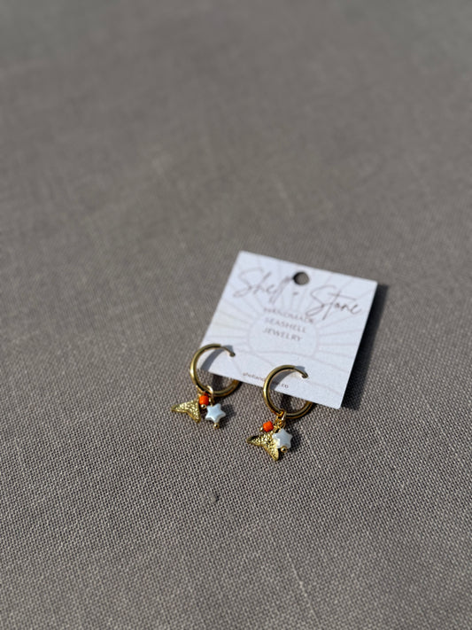 Coral Charm Hoops