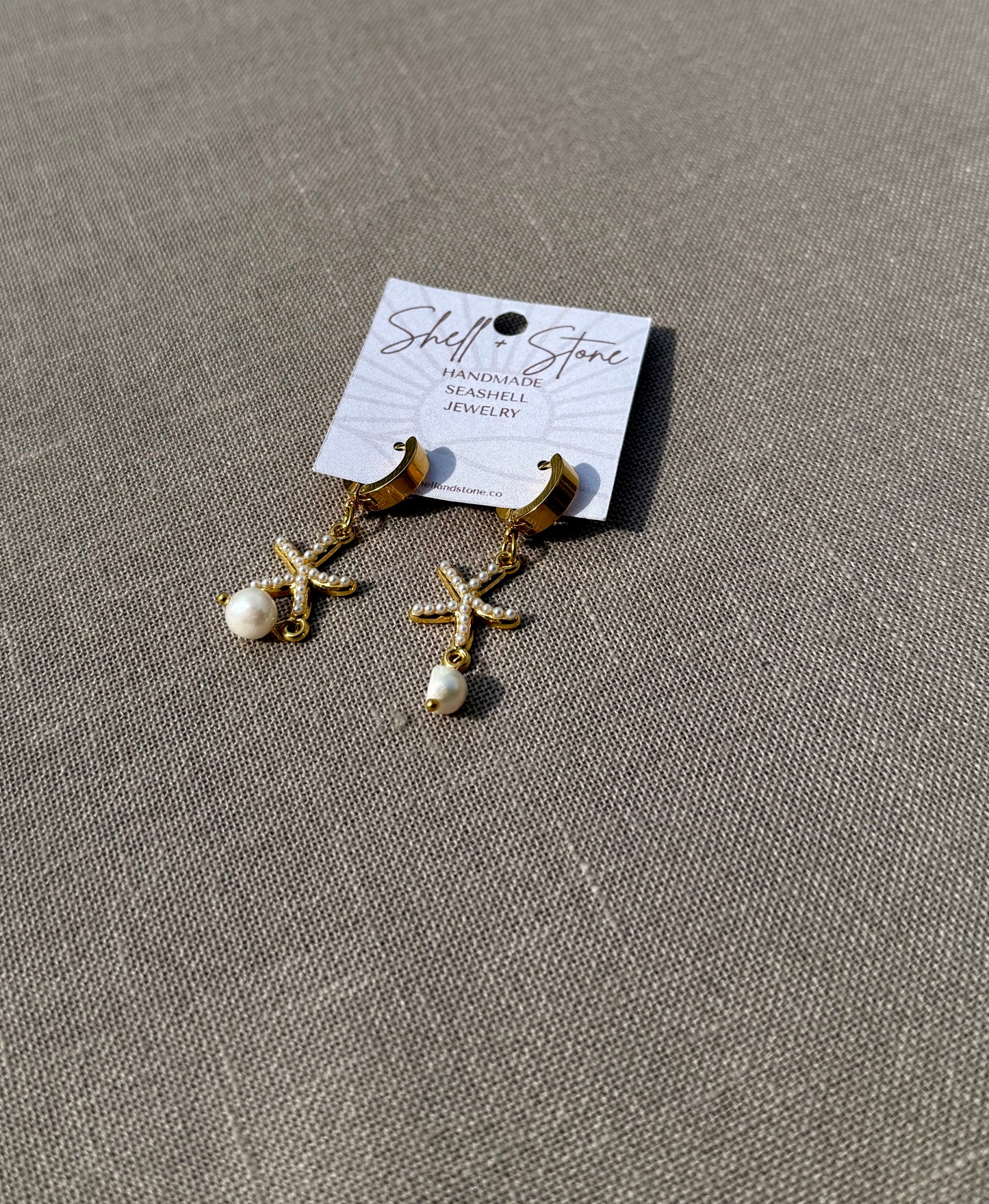 Pear Star Drop Earrings
