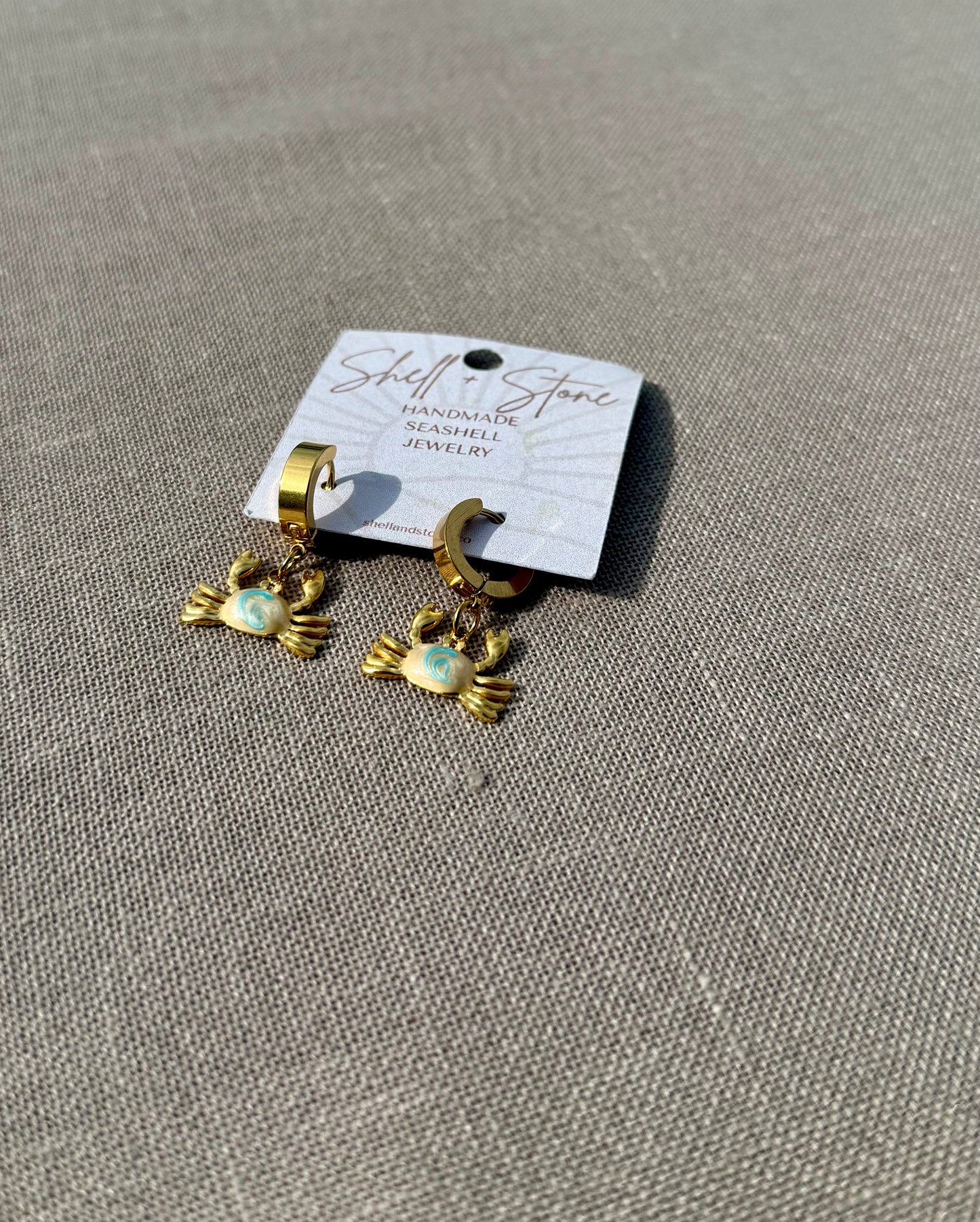 Sandy Crabs Hoop Earrings