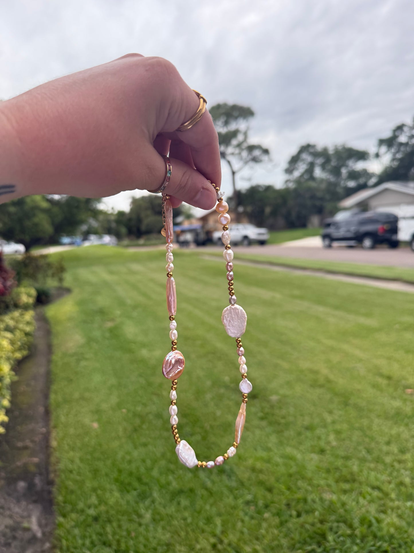 Rosewater Pearl Necklace