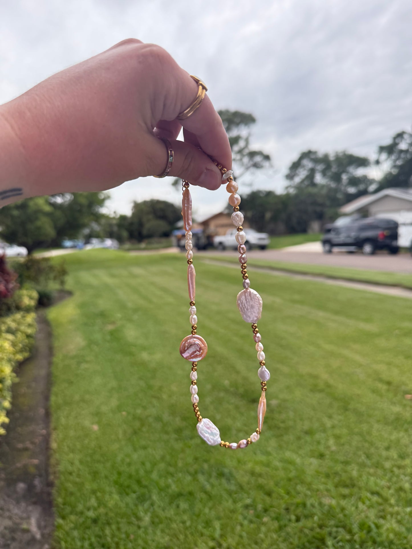 Rosewater Pearl Necklace