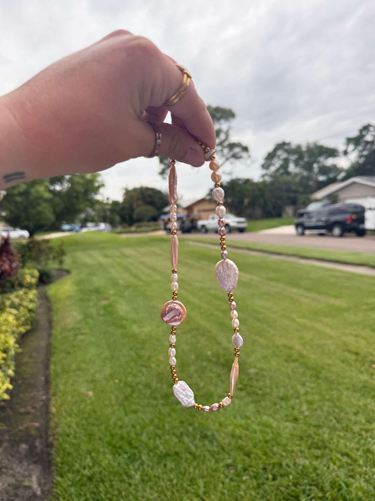 Rosewater Pearl Necklace