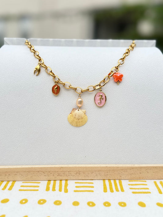 The Charmed Necklace —  Coral Bloom Edition
