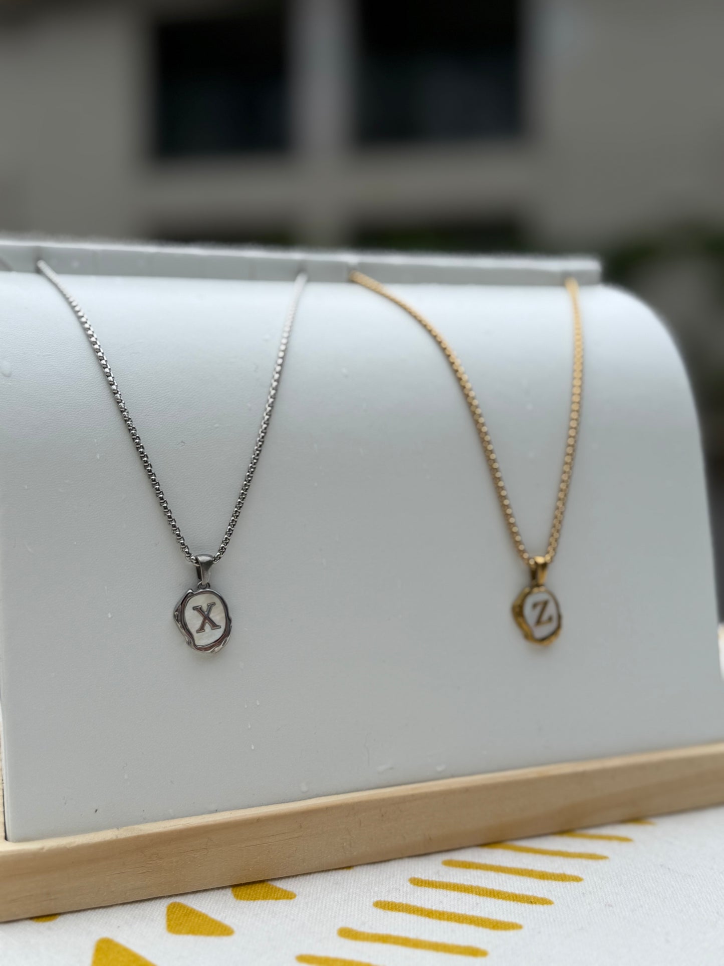 The Seaside Initial Necklace - Box Chain Edition