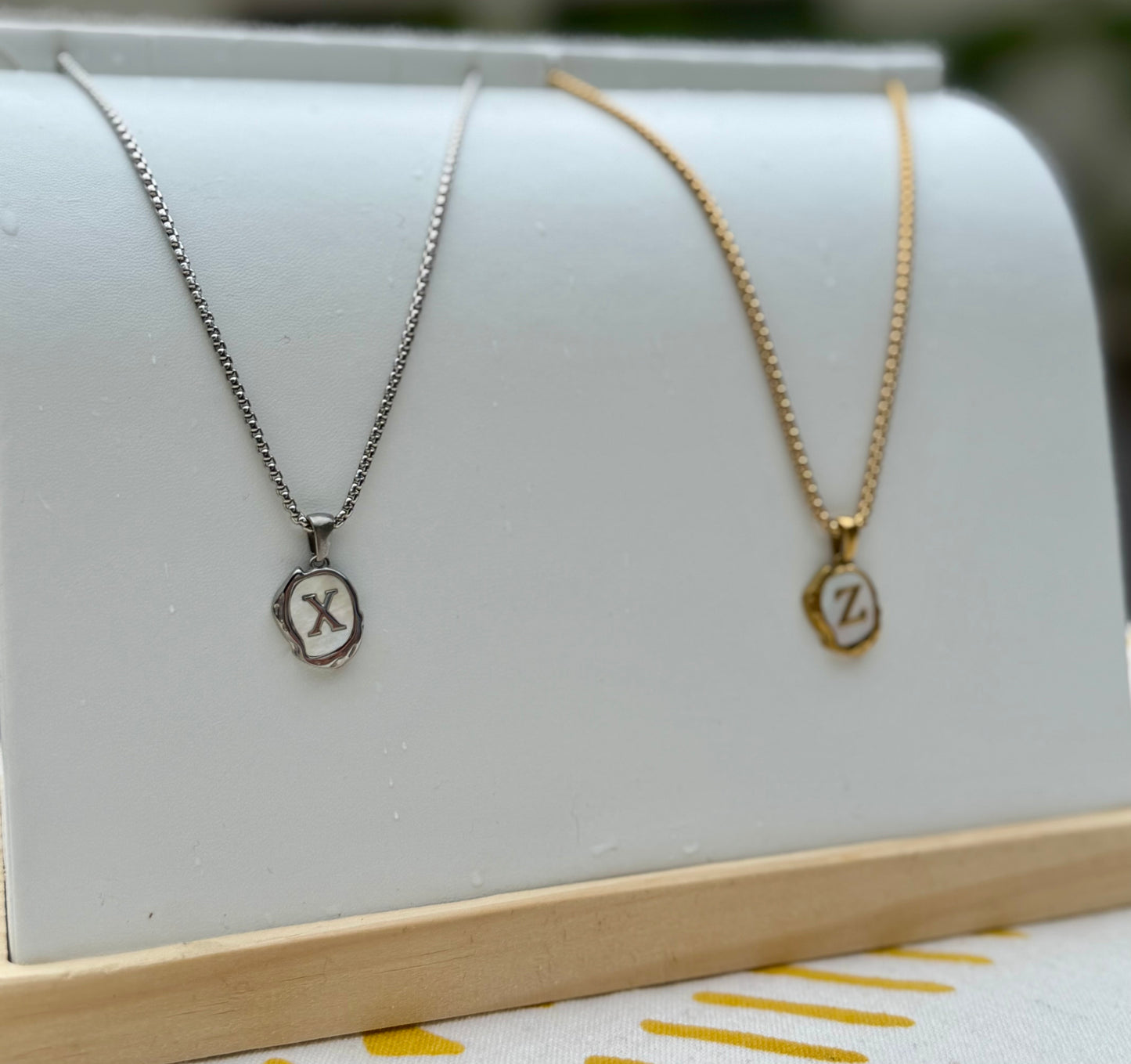 The Seaside Initial Necklace - Box Chain Edition
