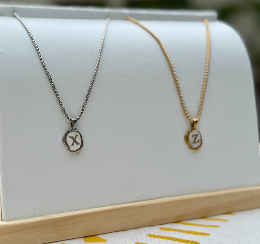 The Seaside Initial Necklace - Box Chain Edition