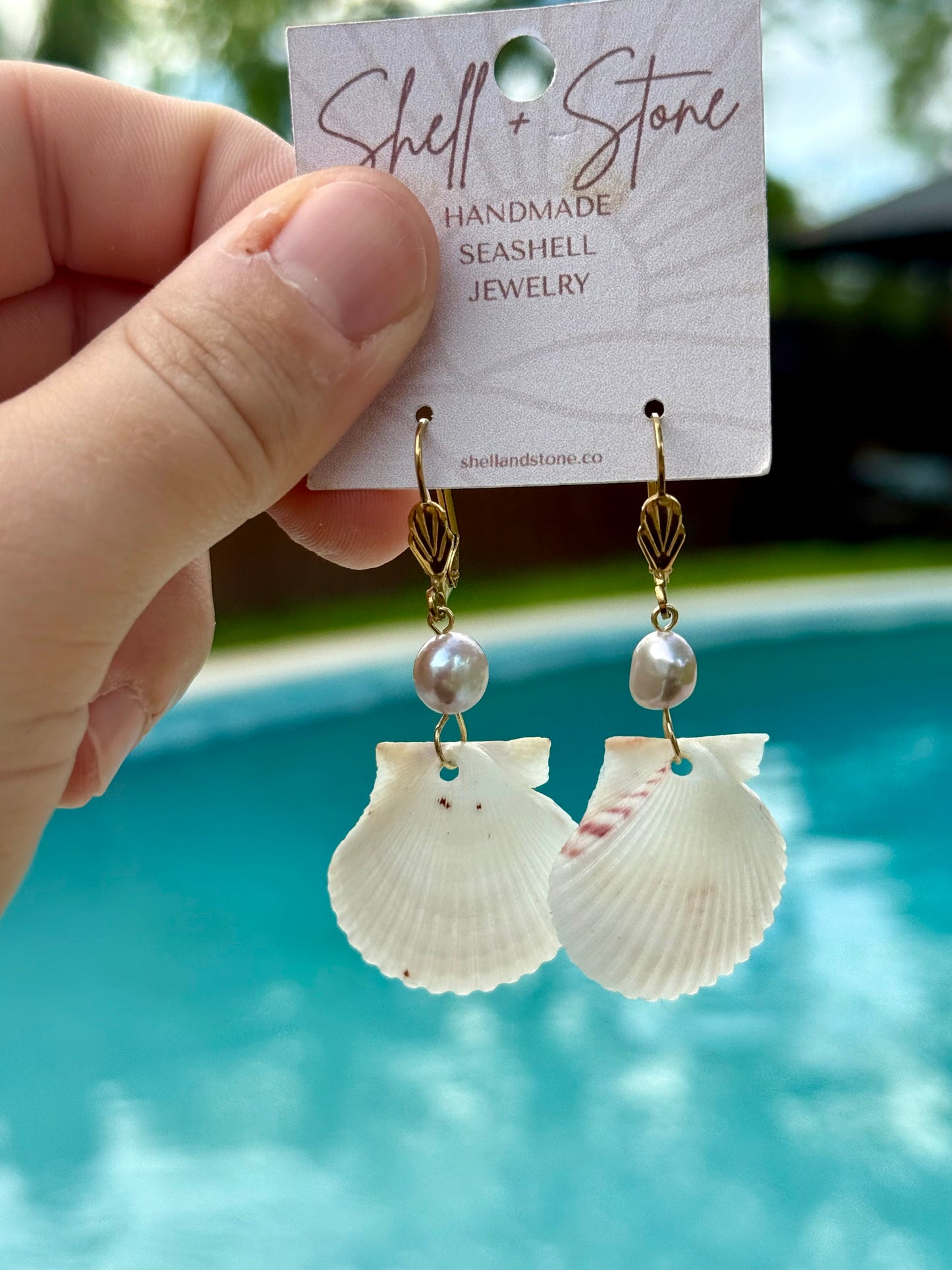 Pearl Haven Seashell Drops