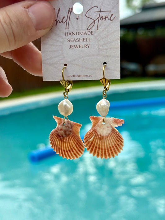 Ember Rough Scallop Hoops