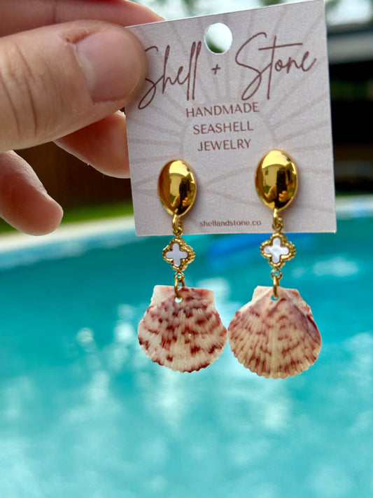 Golden Solace Shell Studs