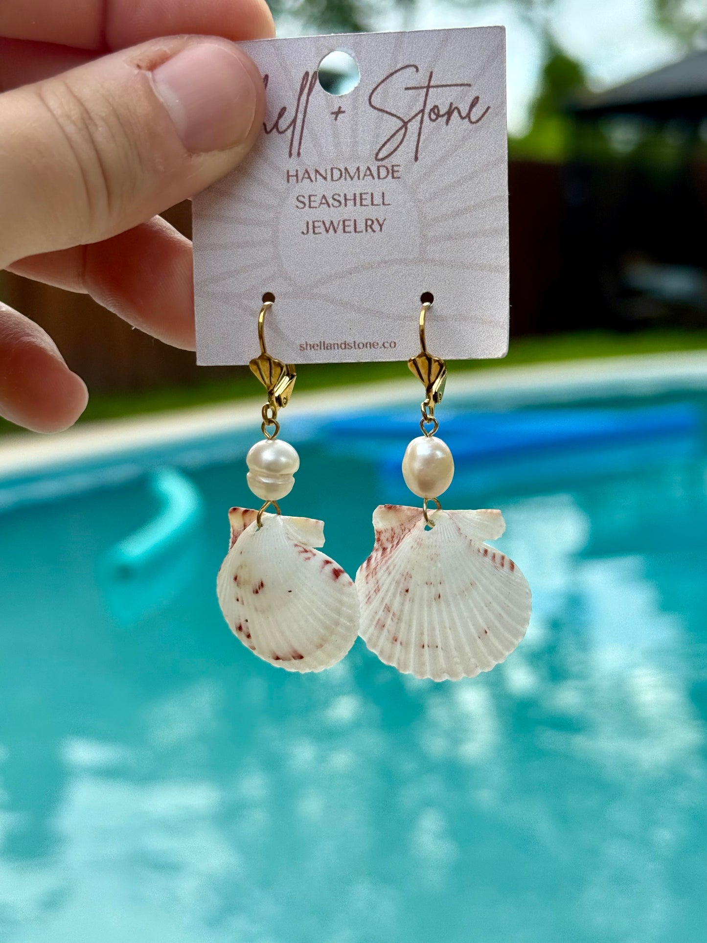 Pearl Haven Seashell Drops