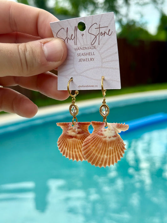 Rough Scallop Vintage Earrings