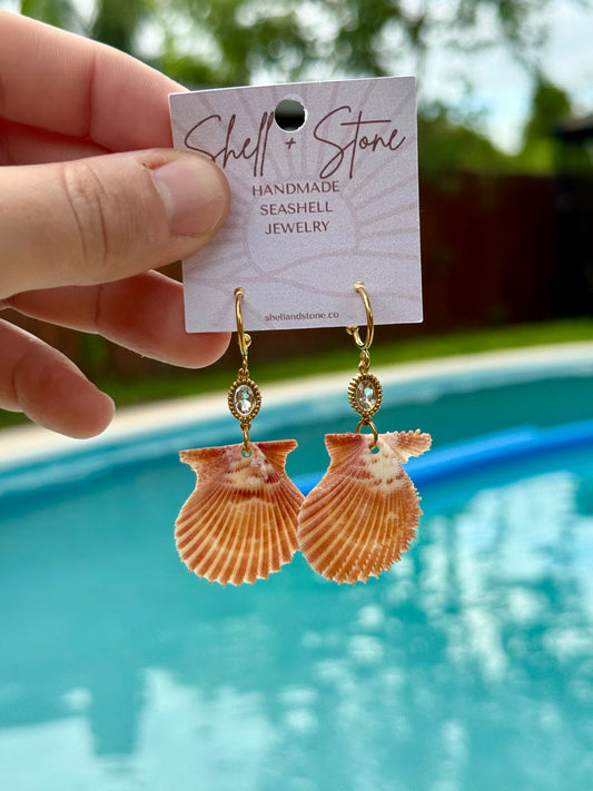 Rough Scallop Vintage Earrings