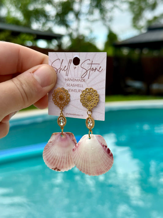 Coastal Bloom Seashell Studs