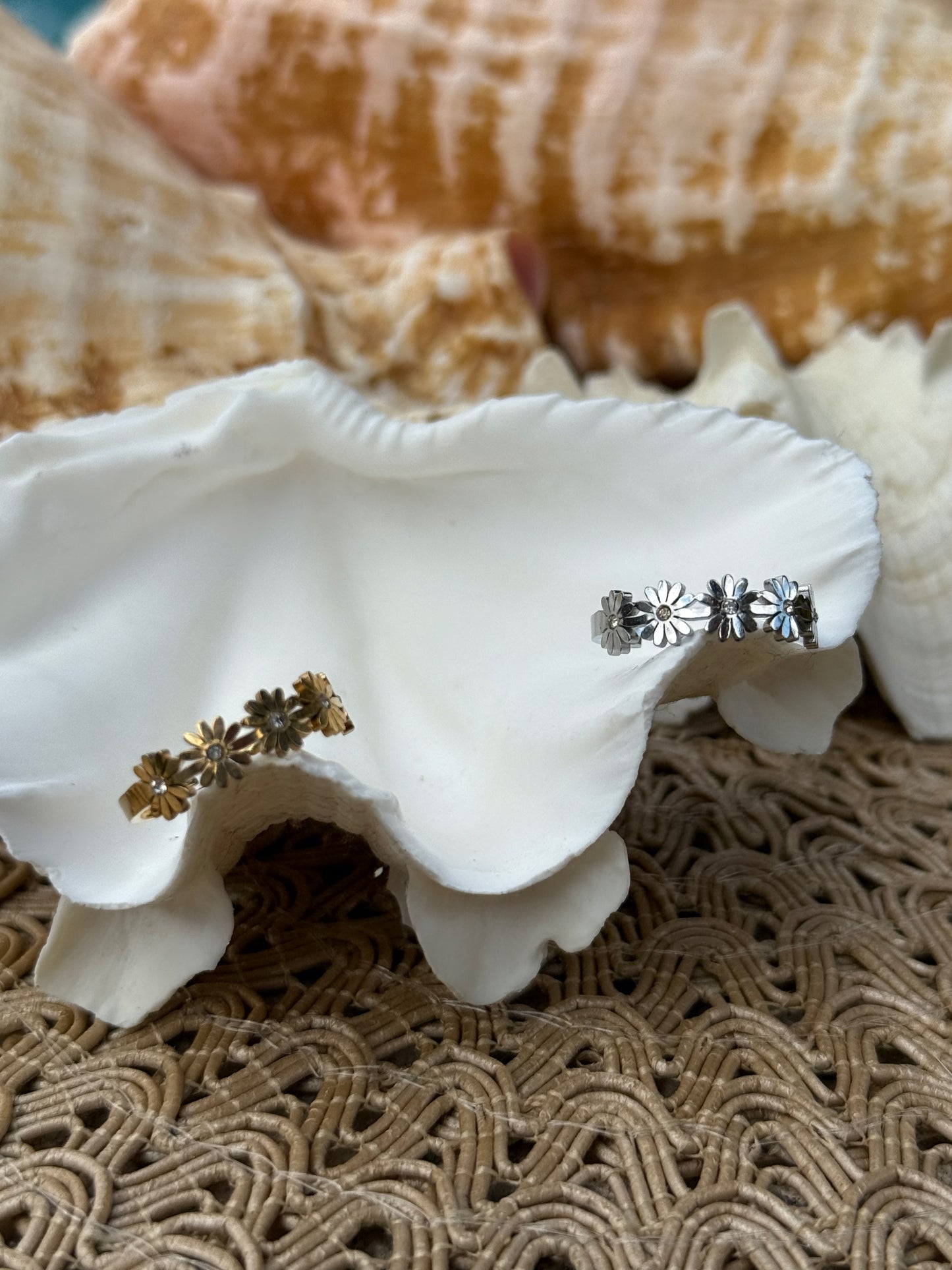 Coastal Daisy Ring in Silver + Gold