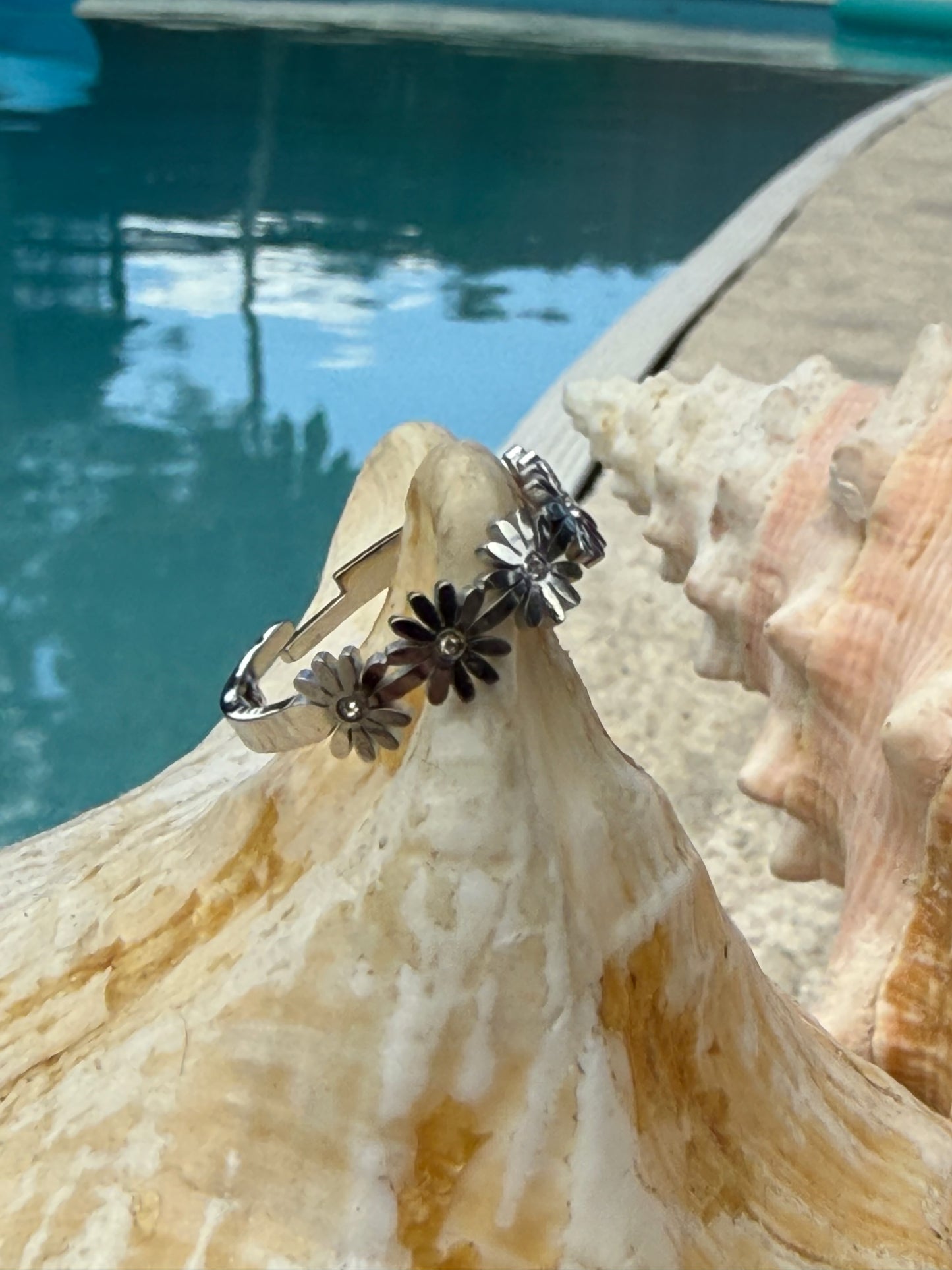 Coastal Daisy Ring in Silver + Gold